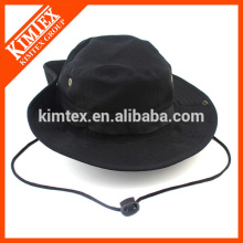 Men Black Reversible Cotton Bucket Hat com seu próprio logotipo